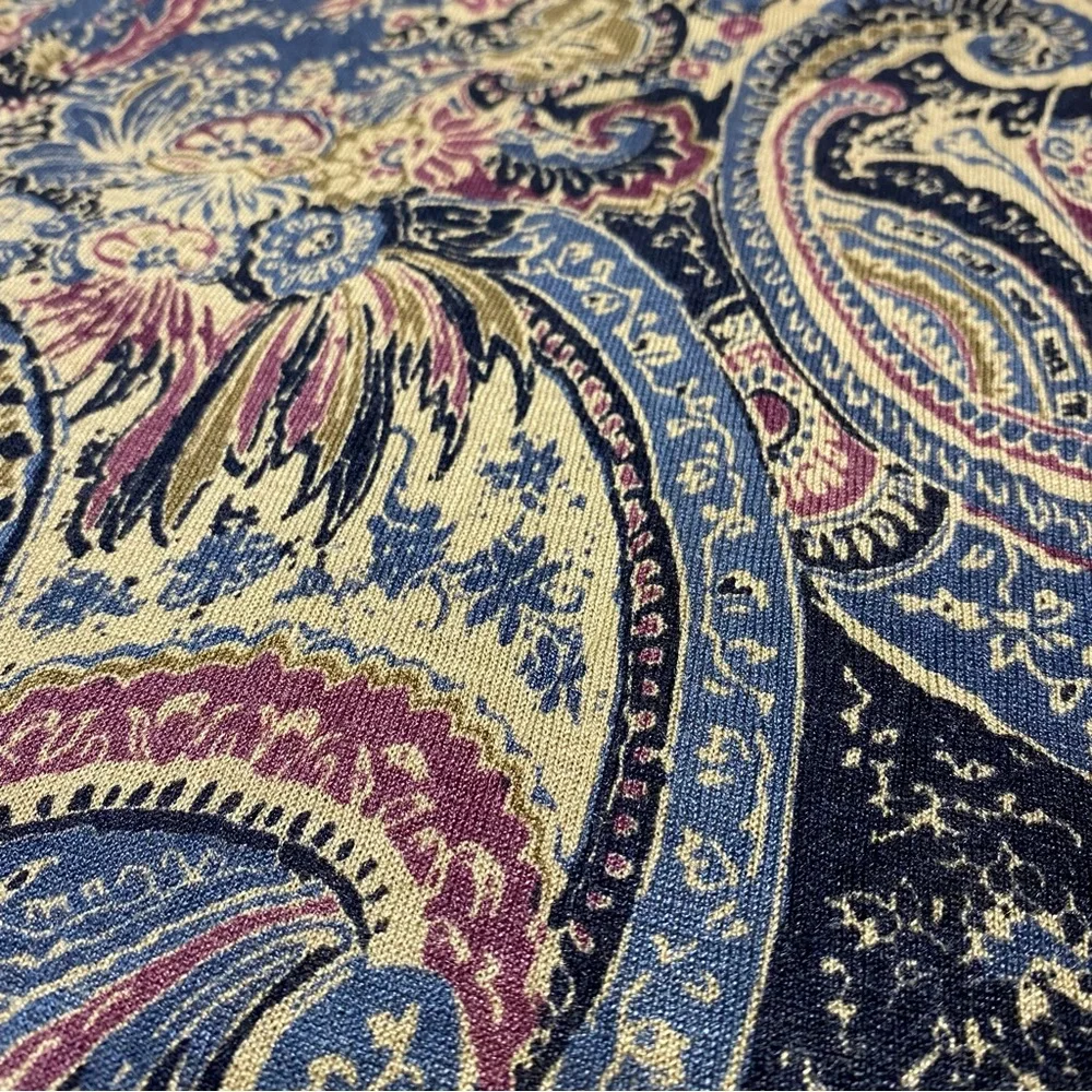 NEW Lauren Ralph Lauren paisley 100% silk crewneck sweater Lightweight Summer